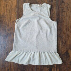 J Crew Peplum Gray and Cream Tank size XXS